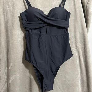 NWT Cupshe One Piece Slate Blue Bathing Swim Suit